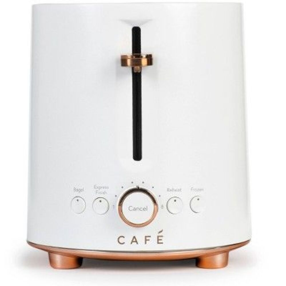 GE Appliances - Café Express Finish 2 Slice Metal Toaster White White